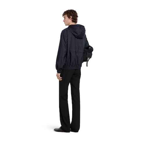 Wool gabardine pant with embroidery