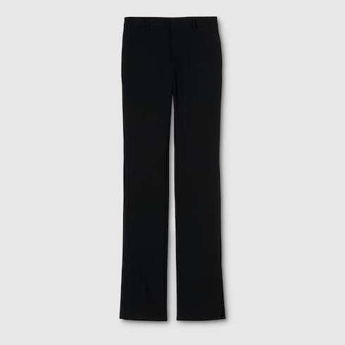 Pantalone in crêpe di lana con ricamo