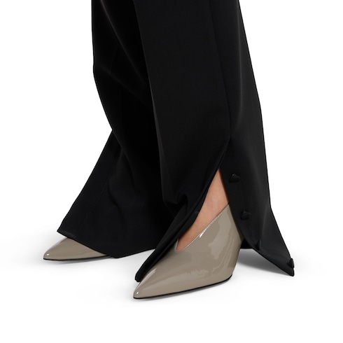 Pantalone in crêpe di lana con ricamo