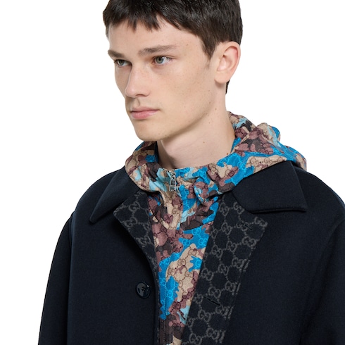 Reversible double wool coat