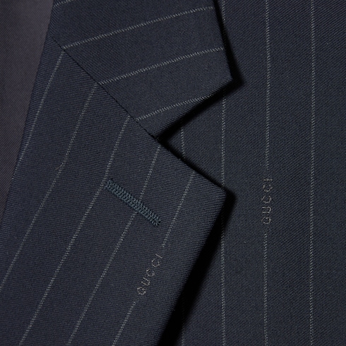 Single-breast pinstripe wool jacket