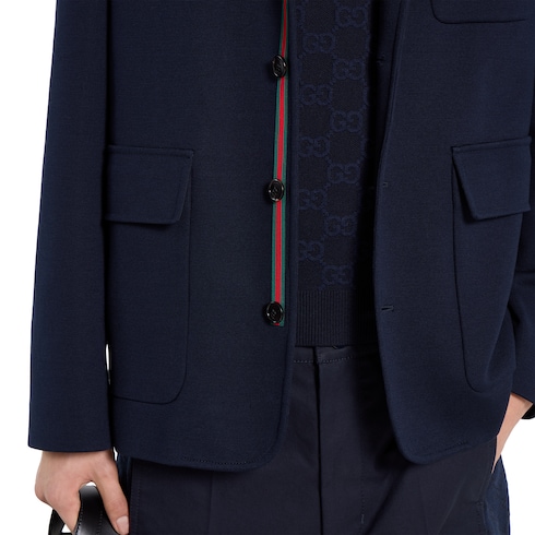 Single-brest cotton jersey jacket