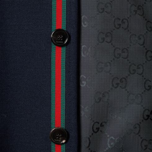 Single-brest cotton jersey jacket