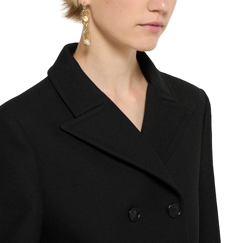 Chaquetón de doble botonadura sablé de lana