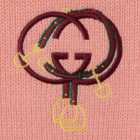 Wool cashmere sweatshirt with embroidery