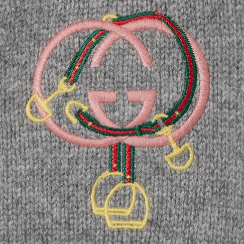 Cardigan en laine et cachemire avec broderie