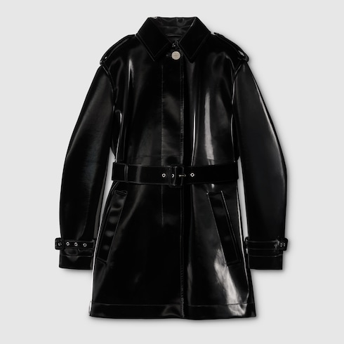 Gabardina de piel con efecto de terciopelo