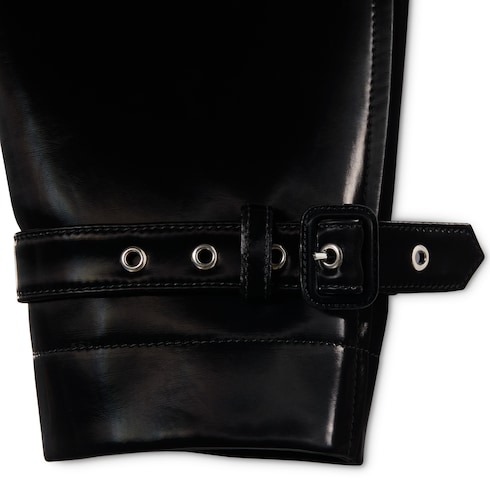 Gabardina de piel con efecto de terciopelo