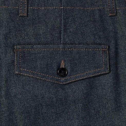 Cotton denim pant with GG inerts