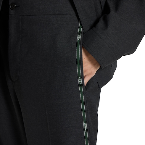 Pantalones de lana con detalle Gucci de selvedge 