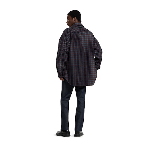 Brushed check wool shirt