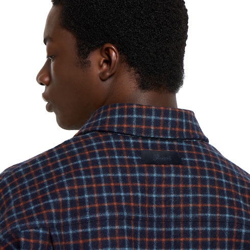 Camicia in lana spazzolata a quadri