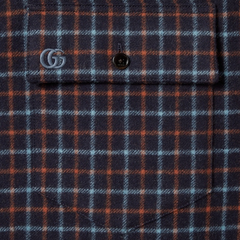 Brushed check wool shirt