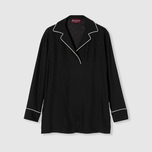 Chemise en jacquard de soie à détail Mors