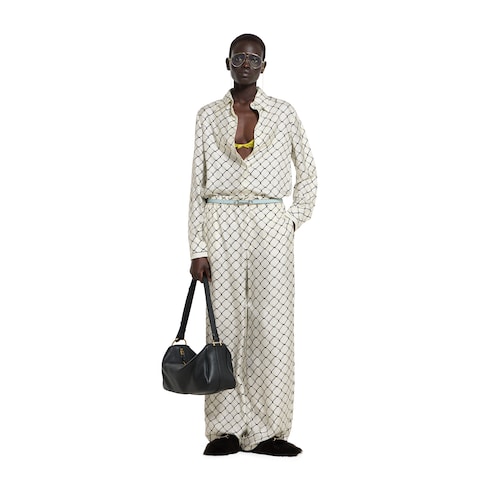 Chemise en twill de soie avec imprimé