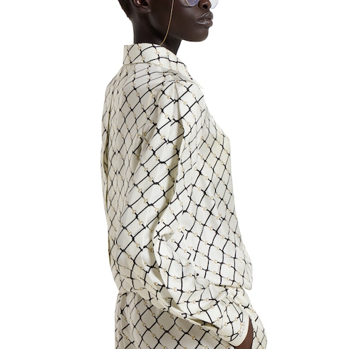 Camicia in twill di seta stampato