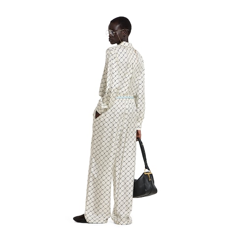 Printed silk twill shirt