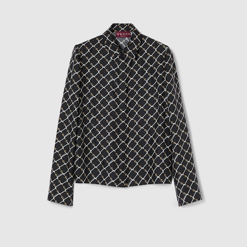 Chemise en twill de soie avec imprimé