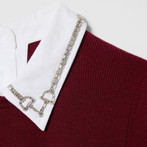 Pull en laine avec détail Mors en cristaux