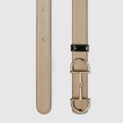 Cinturón delgado reversible con Horsebit