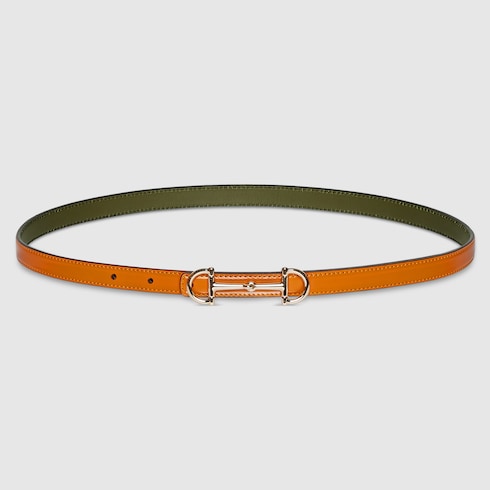 Reversible thin belt with Horsebit