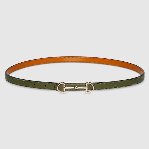 Reversible thin belt with Horsebit