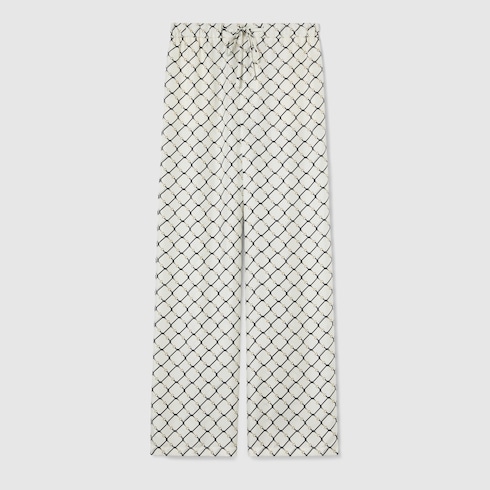 Pantalon en twill de soie imprimé
