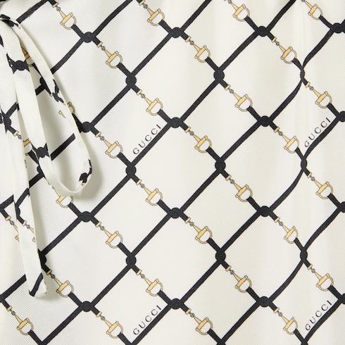 Pantalones de sarga de seda estampados