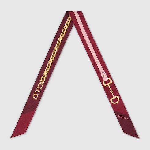 Printed silk twill ribbon