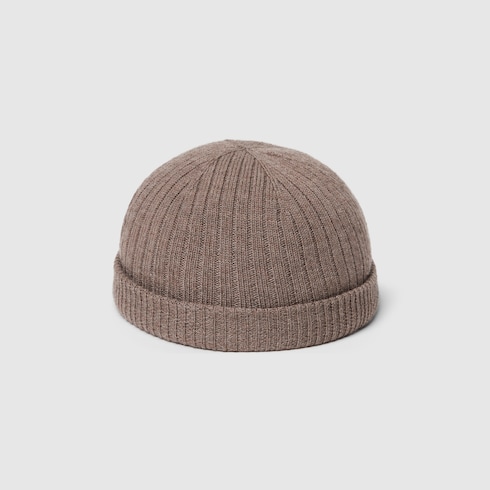 Rib knit wool hat