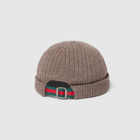 Rib knit wool hat