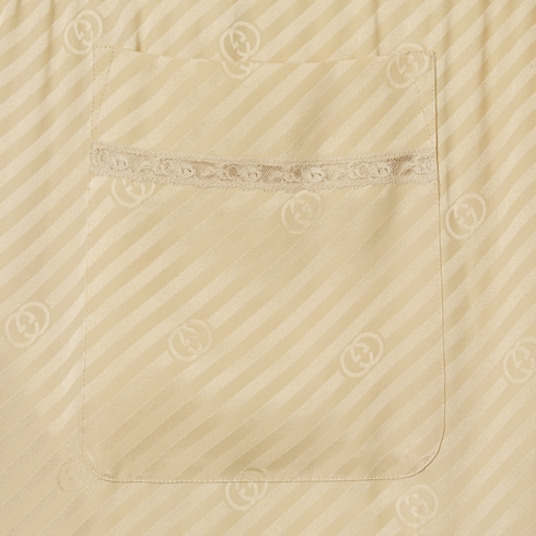 Pantalone in seta jacquard con GG diagonale