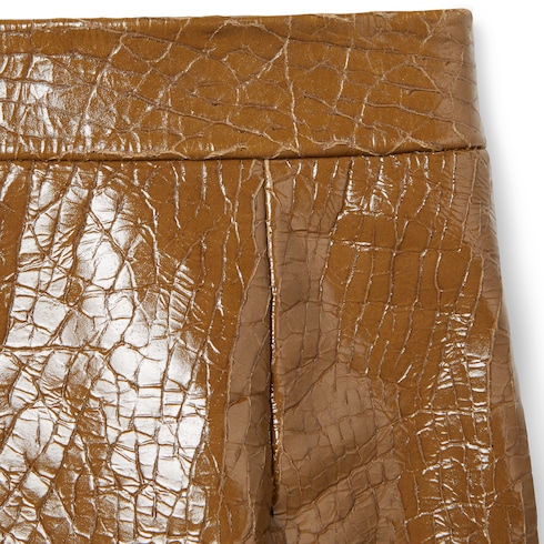 Shiny leather midi skirt 