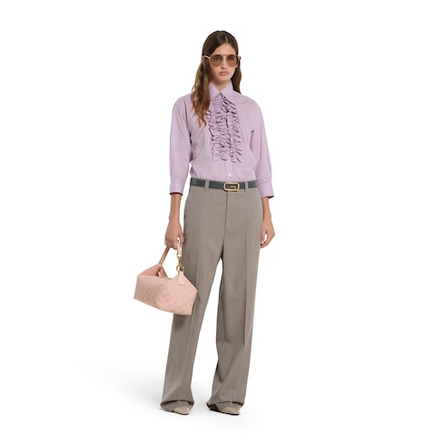 Wool mouliné trousers