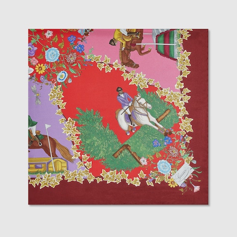 Printed silk twill carré