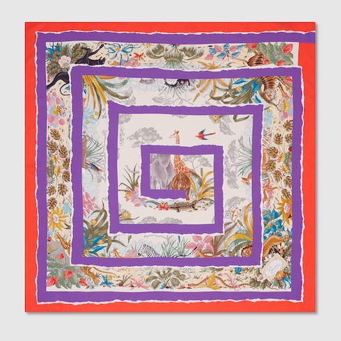 90x90项目印花桑蚕丝方巾