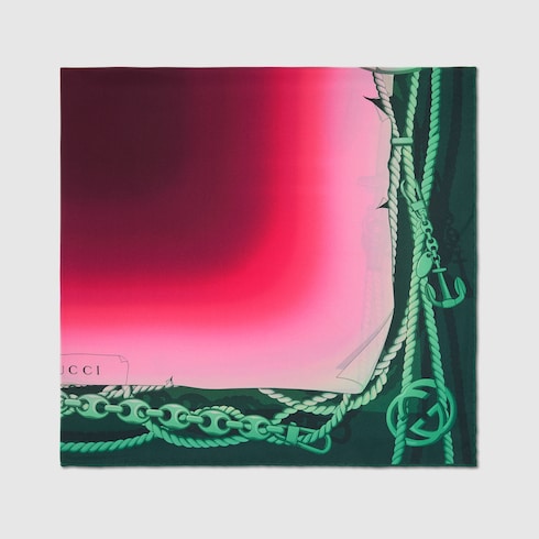 Vierecktuch aus Seide mit Print, 90 x 90 Projekt