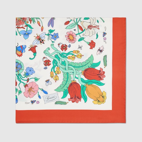 90x90项目印花桑蚕丝方巾