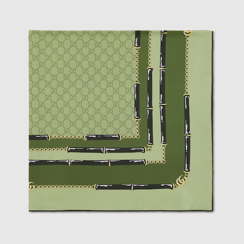 Pañuelo cuadrado jacquard seda estampado GG