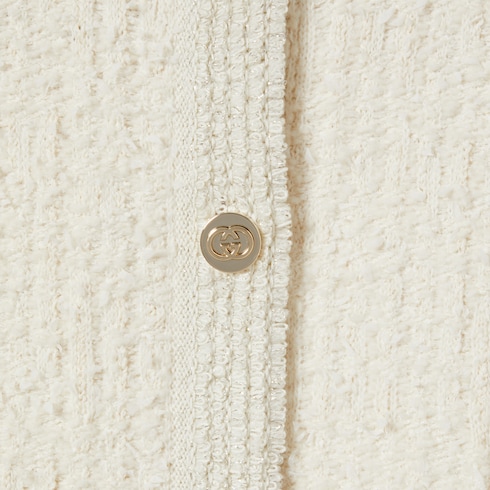 Wool lamé bouclé cardigan