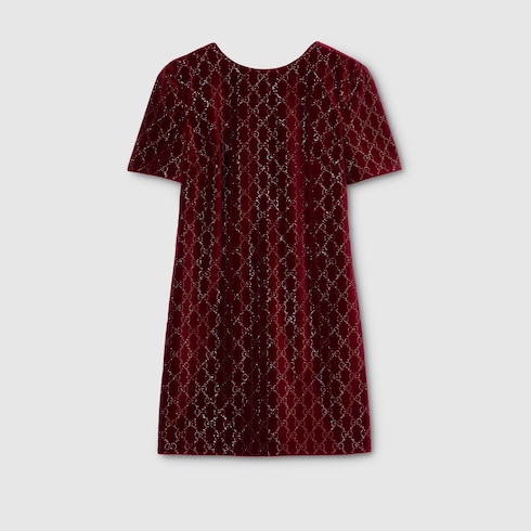 Kleid aus Baumwollsamt mit Stickerei