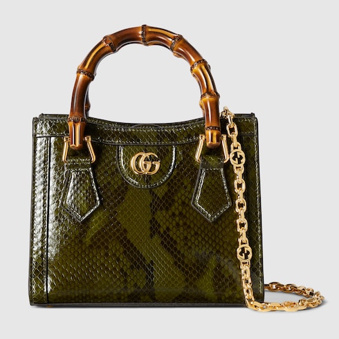 Kleiner Gucci Diana Shopper aus Pythonleder