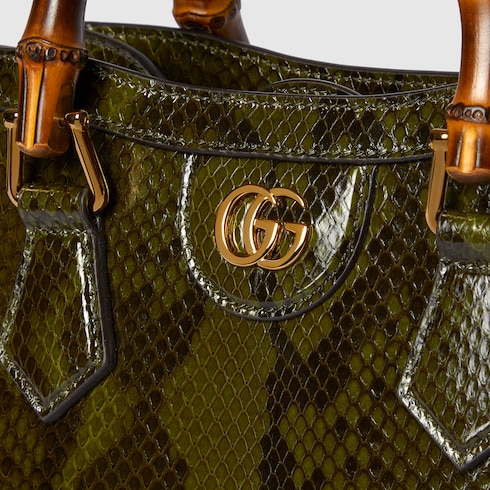 Gucci Diana系列蟒蛇皮小号托特包