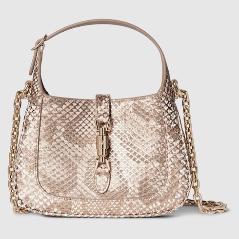 Gucci Jackie 1961 Mini-Tasche aus Pythonleder