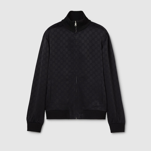 Chaqueta de jacquard con GG y cremallera