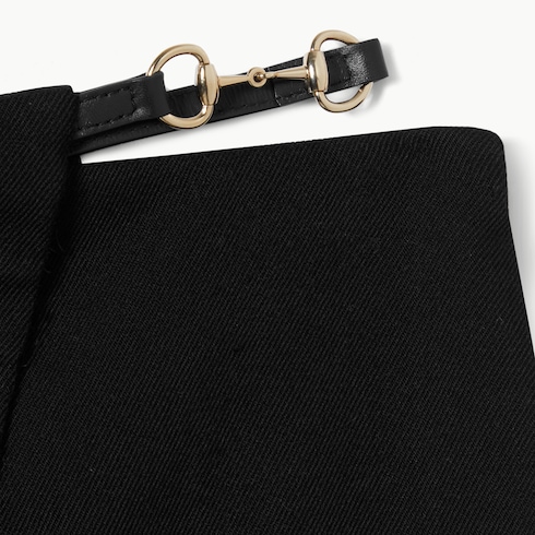 Falda cruzada de lana con detalle de Horsebit 