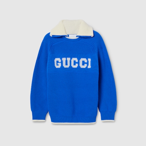 Children's wool polo jumper