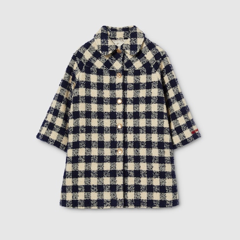 Manteau pour enfant en laine Vichy