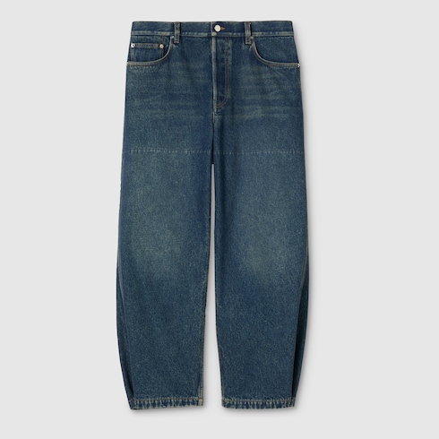 Cotton denim trousers with Web
