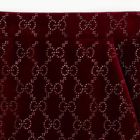 Embroidered cotton velvet trousers